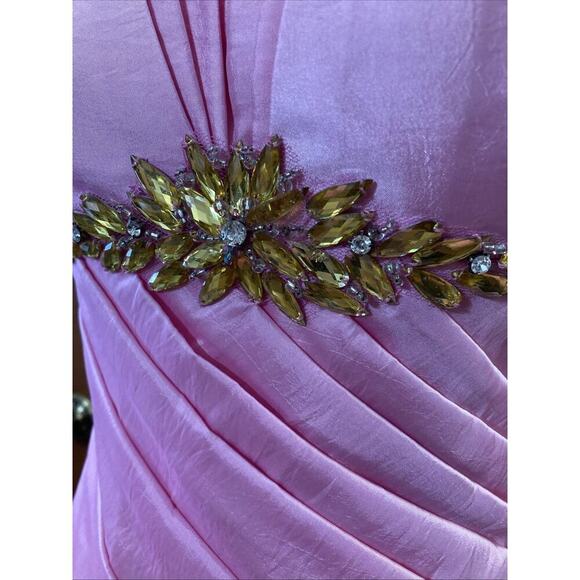 TIFFANY DESIGNS Women's jeweled strapless formal gown 4 Pink New Prom pageant - Picture 4 of 13
